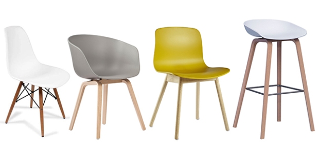 sillas-nórdicas-plástico-y-madera